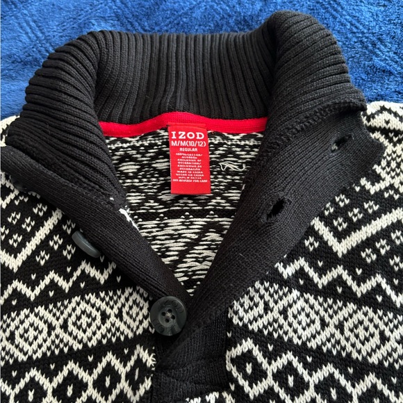 NWT women’s size M 10/12 IZOD black and white sweater - Picture 5 of 8